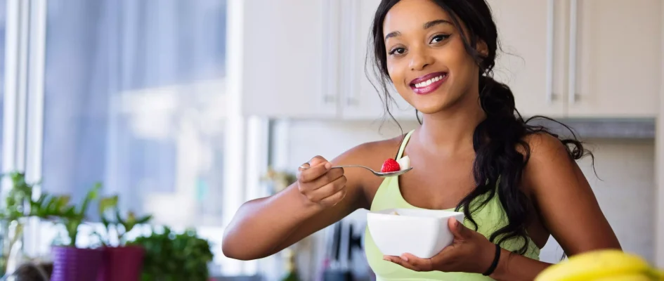 Woman preparing healthy meal to enjoy