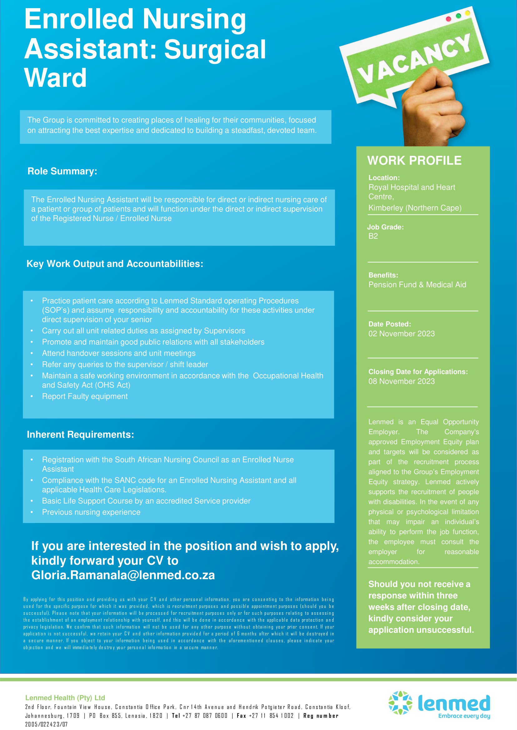 Nursing & Hospital Jobs Lenmed Private Hospital Group