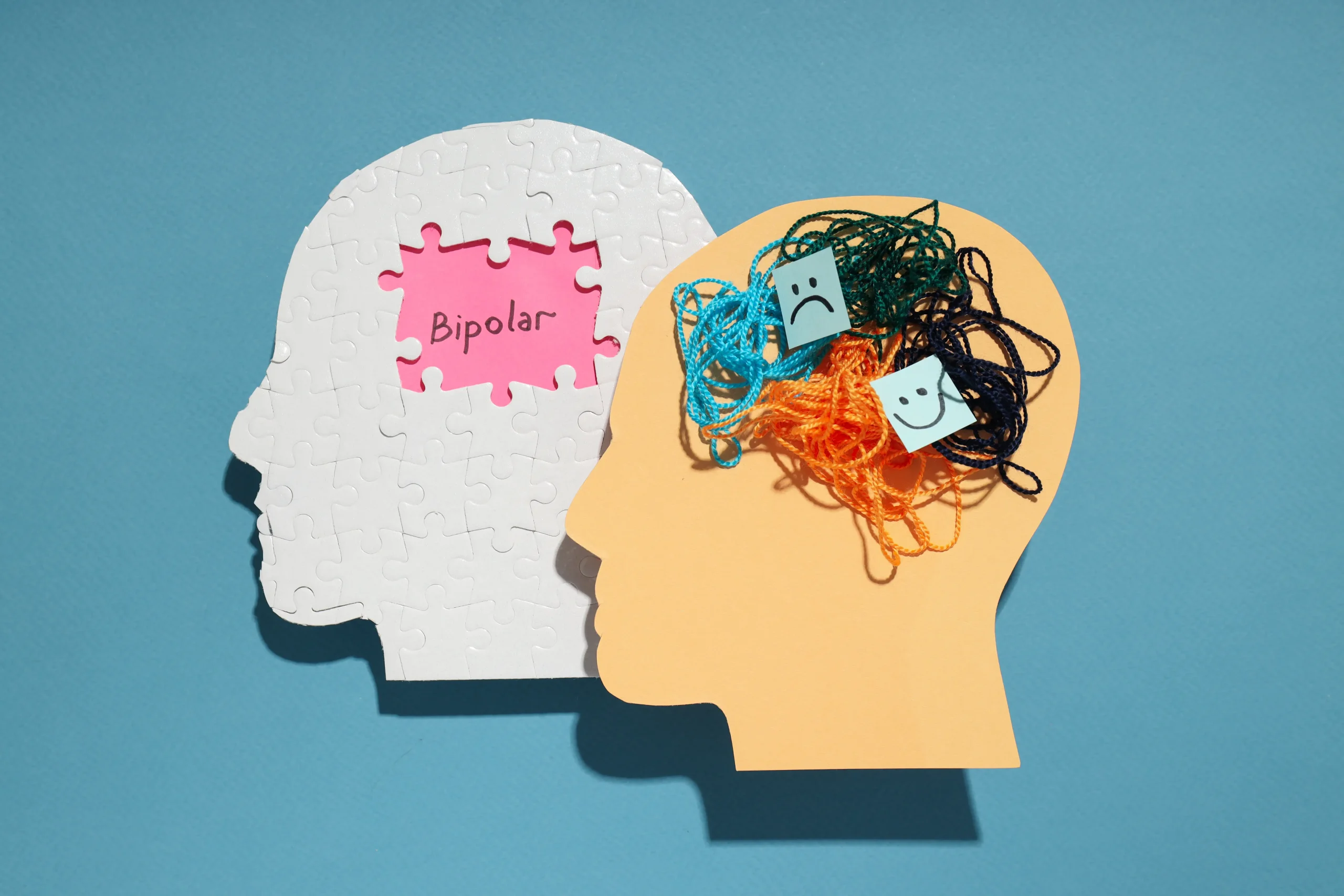 Depiction of person who has depression and someone who has bipolar disorder