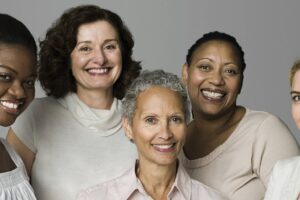 Diverse group of women smiling