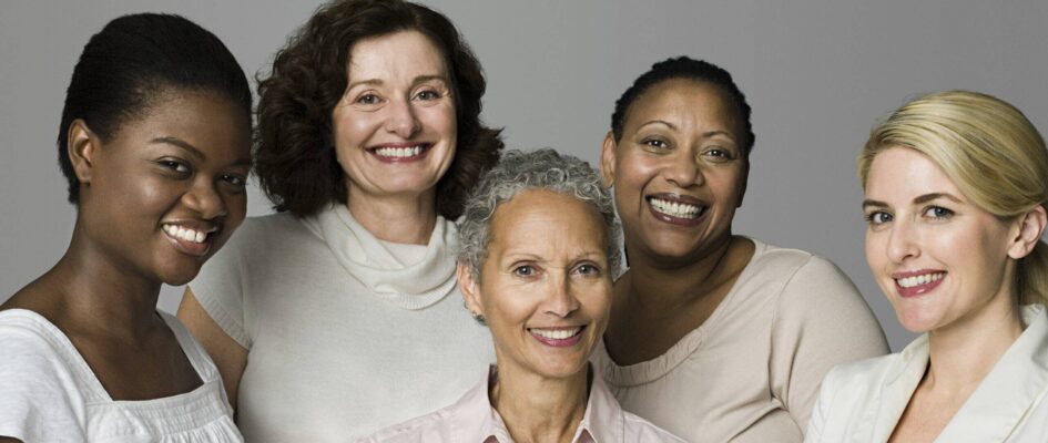 Diverse group of women smiling