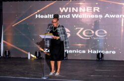 Matron Tsakane Mathebula presenting the Health and Wellness Award at the Township Economy Awards & Summit 2025