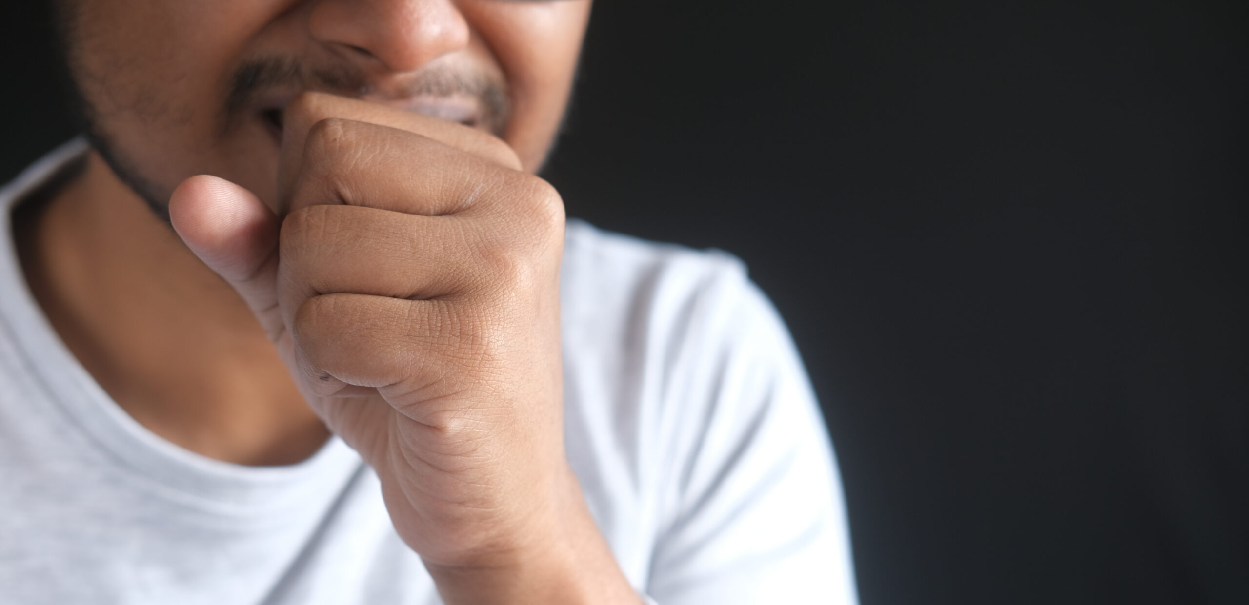 Sick man got flu allergy sneezing and blowing nose
