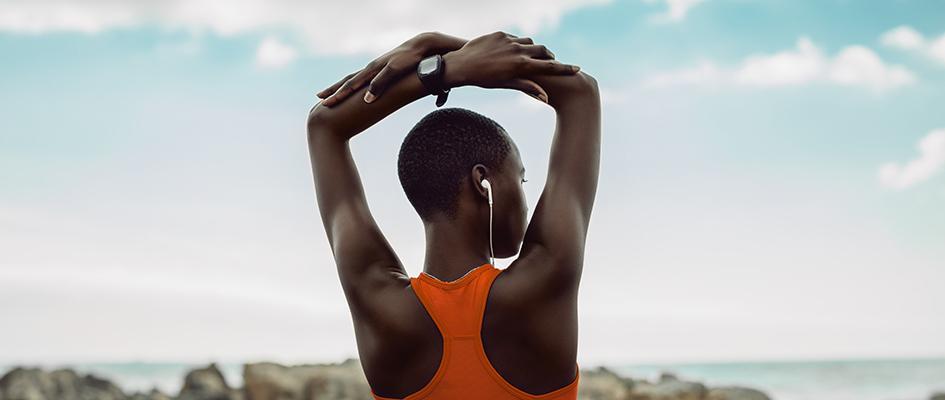 Fitness woman doing stretching workout