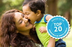 Lenmed Hospitals Rated Top 20 with mother and son as a background