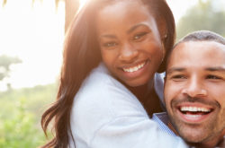 portrait of smiling african couple