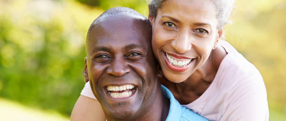 mother and son smiling