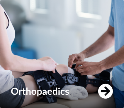 Nurse assisting patient with knee brace