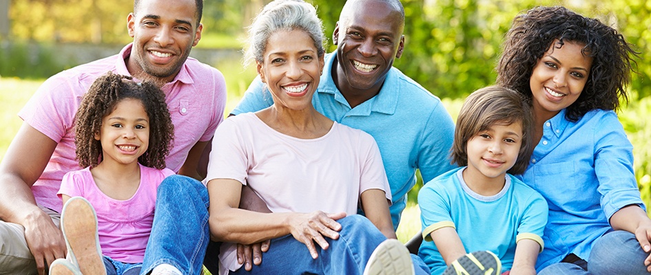 portrait of happy family smiling