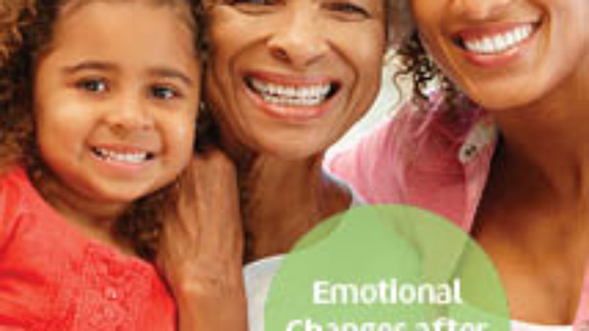 emotional changes after a stroke poster with family picture in the background