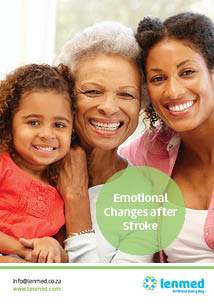 emotional changes after a stroke poster with family picture in the background
