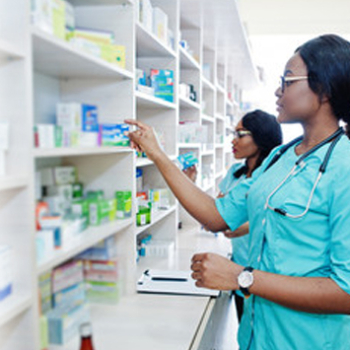 nurses picking out medicine