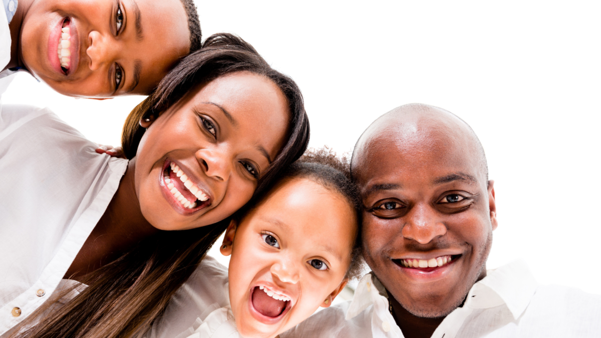 view of african family smiling