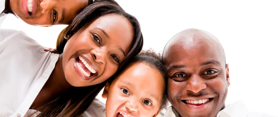 view of african family smiling