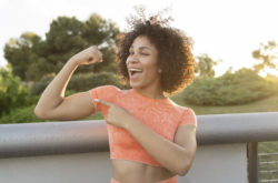 woman showing her biceps