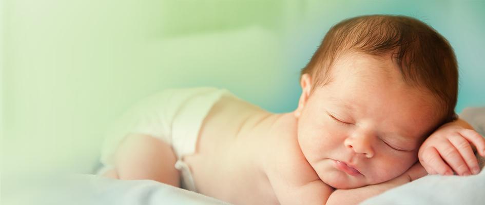 sleeping baby lying on his stomach