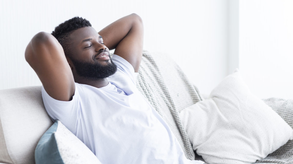 Relaxed african american man