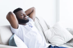 Relaxed african american man