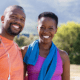 couple smiling after workout