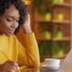 woman studying with headphones on