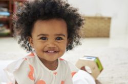 portrait of baby smiling